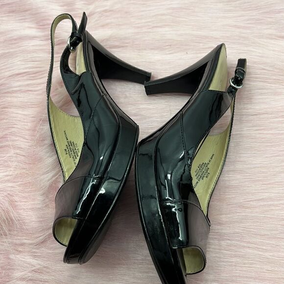 Nine West Kalner black patent open toe heels - Picture 6 of 7